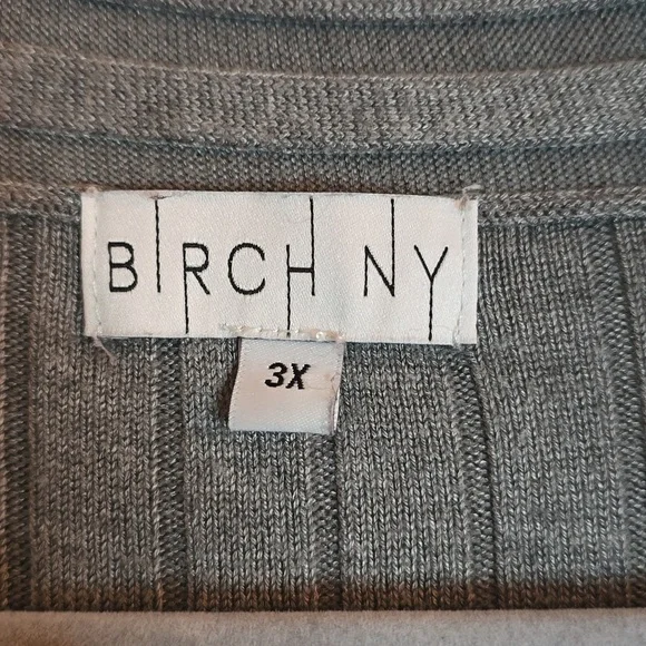 Gray Ribbed Open Cardigan - Picture 3 of 5